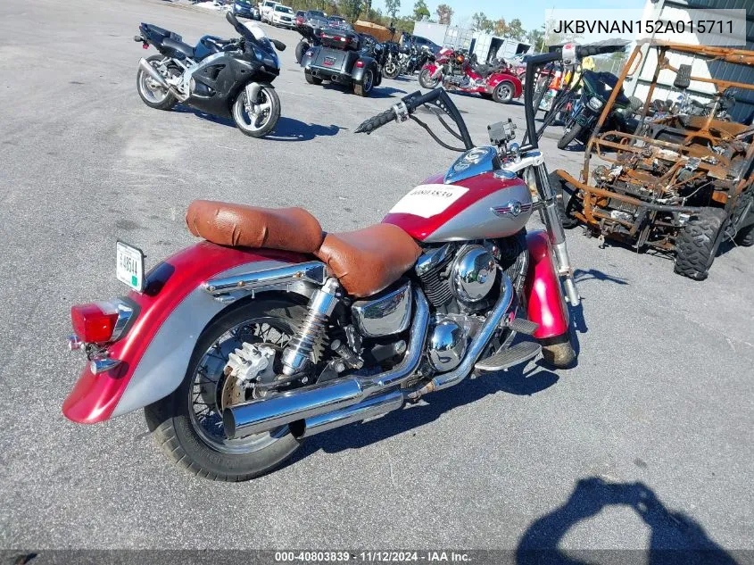 2002 Kawasaki Vn1500 N1 VIN: JKBVNAN152A015711 Lot: 40803839