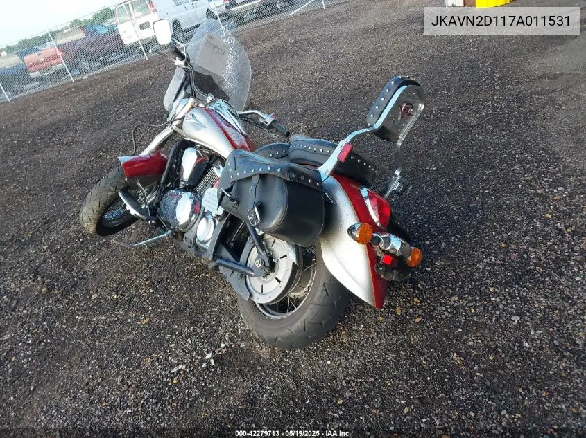 2007 Kawasaki Vn900 D VIN: JKAVN2D117A011531 Lot: 42279713