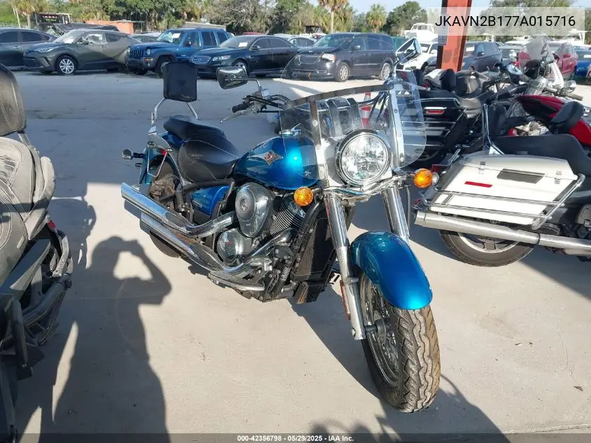 2007 Kawasaki Vn900 B VIN: JKAVN2B177A015716 Lot: 42356798