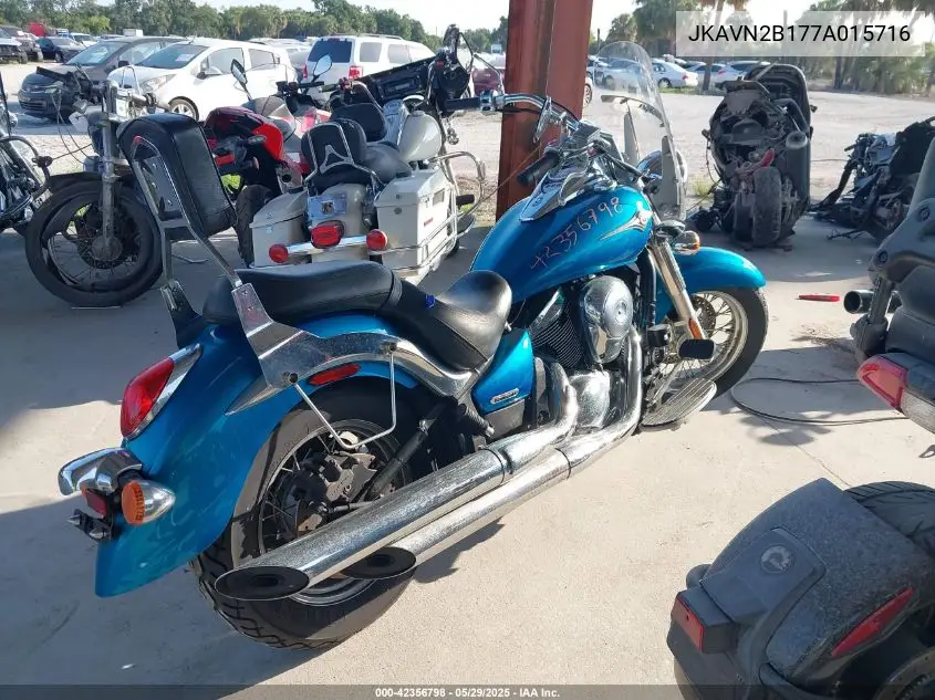 2007 Kawasaki Vn900 B VIN: JKAVN2B177A015716 Lot: 42356798