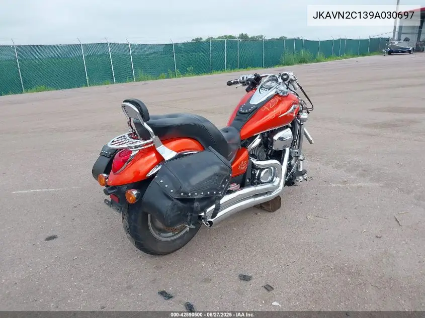 2009 Kawasaki Vn900 C VIN: JKAVN2C139A030697 Lot: 42590500
