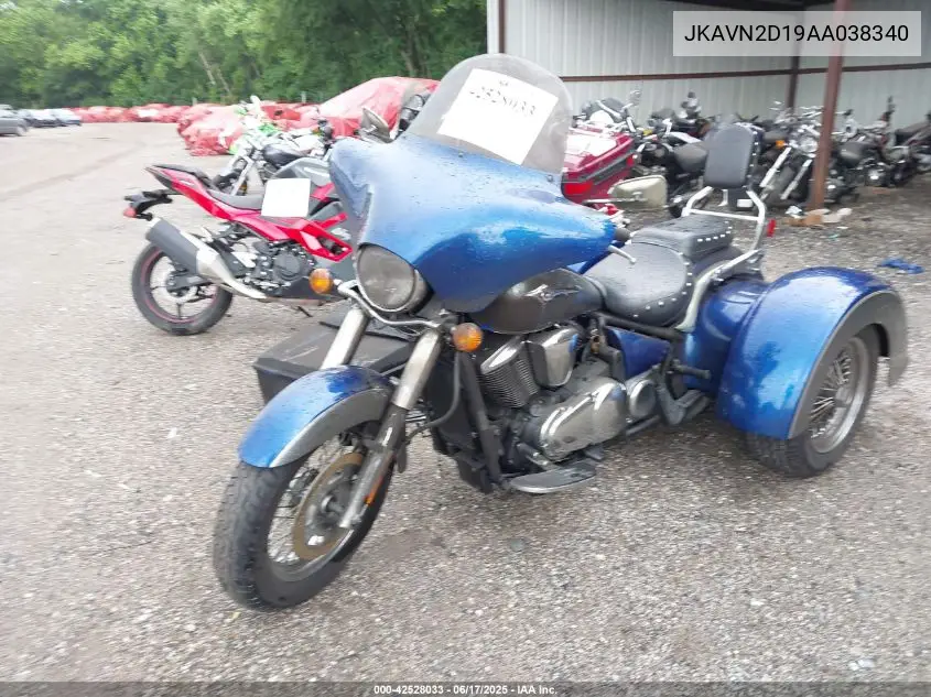 2010 Kawasaki Vn900 D VIN: JKAVN2D19AA038340 Lot: 42528033