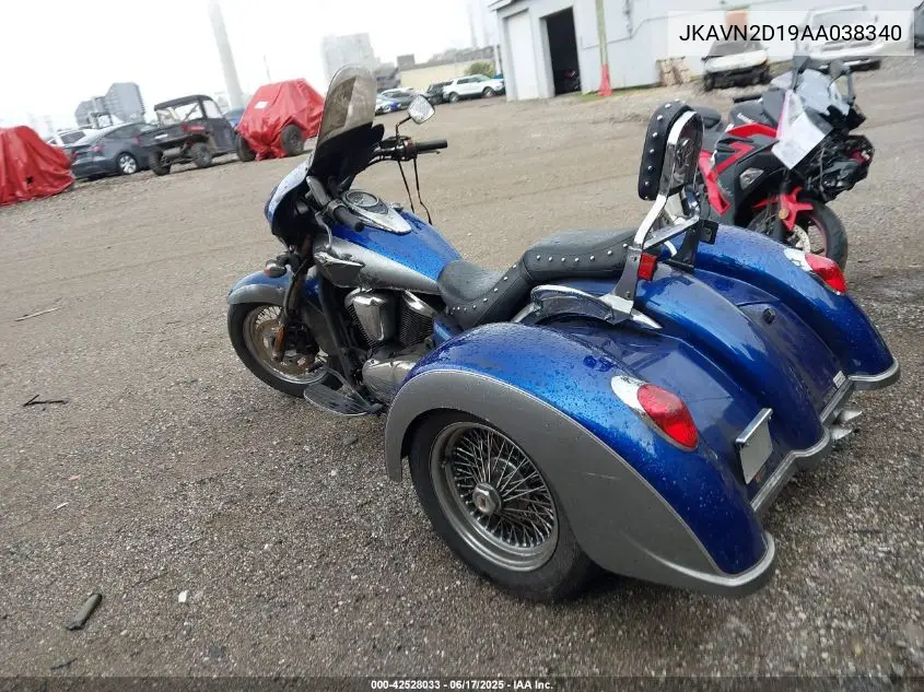 2010 Kawasaki Vn900 D VIN: JKAVN2D19AA038340 Lot: 42528033