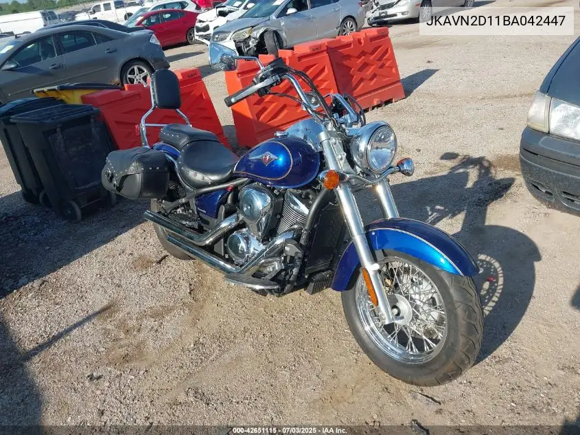 2011 Kawasaki Vn900 D VIN: JKAVN2D11BA042447 Lot: 42651115