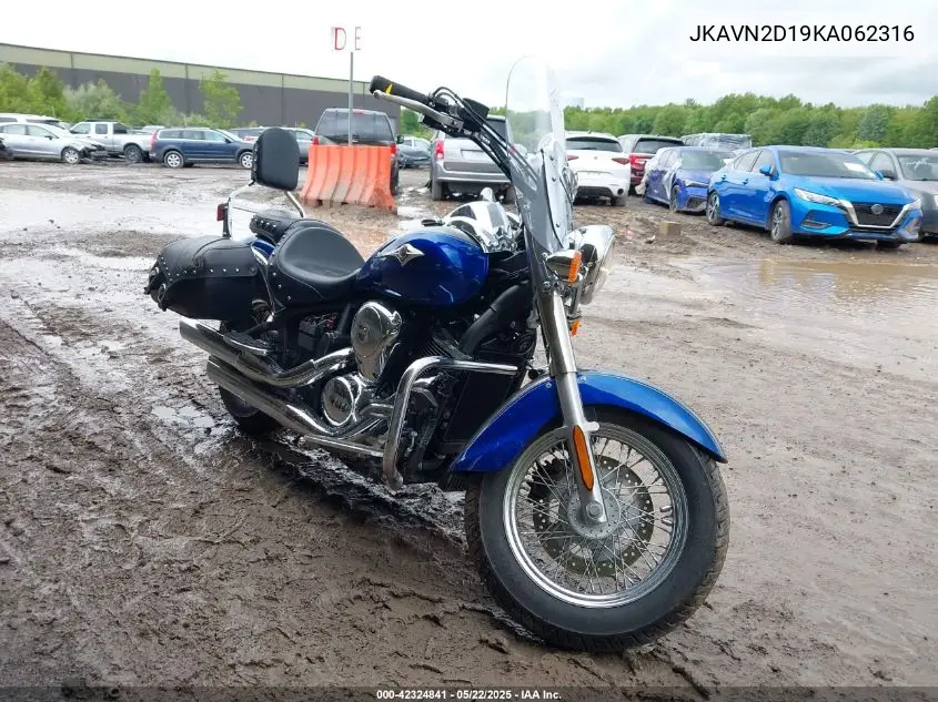 2019 Kawasaki Vn900 D VIN: JKAVN2D19KA062316 Lot: 42324841