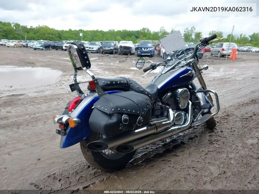 2019 Kawasaki Vn900 D VIN: JKAVN2D19KA062316 Lot: 42324841