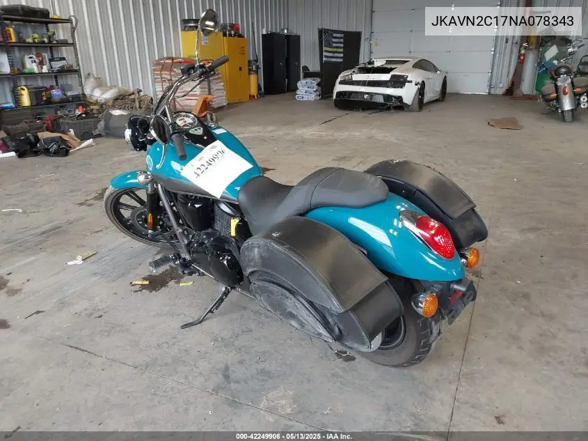 2022 Kawasaki Vn900 C VIN: JKAVN2C17NA078343 Lot: 42249906
