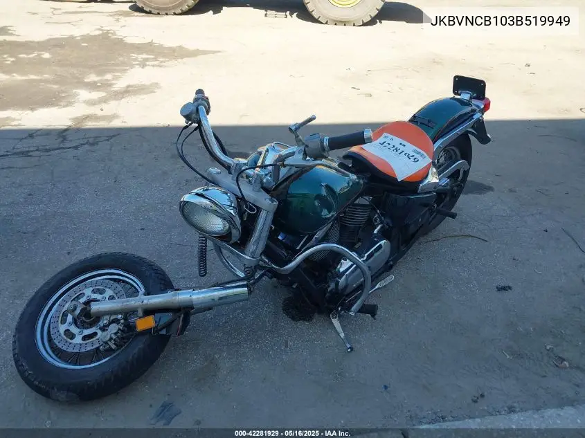 2003 Kawasaki Vn800 B VIN: JKBVNCB103B519949 Lot: 42281929