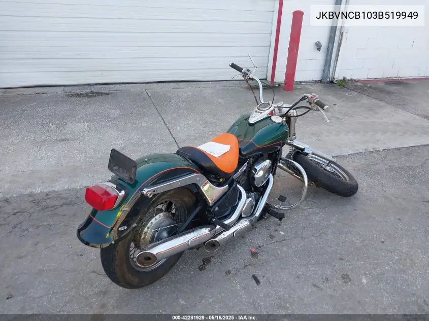 2003 Kawasaki Vn800 B VIN: JKBVNCB103B519949 Lot: 42281929