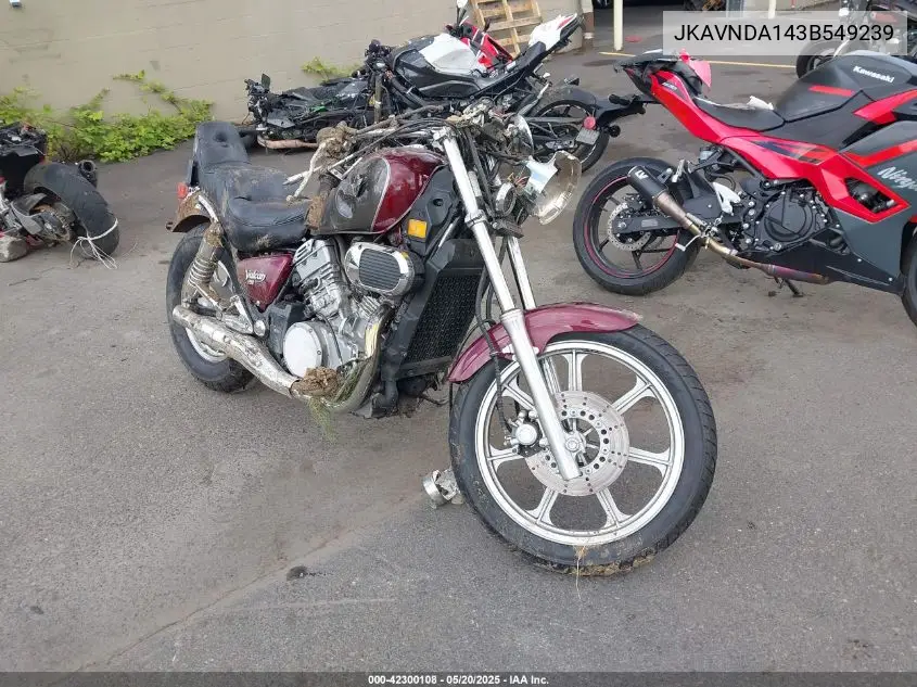 2003 Kawasaki Vn750 VIN: JKAVNDA143B549239 Lot: 42300108