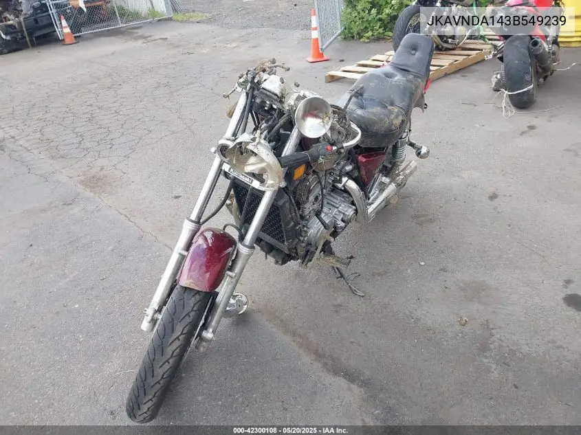 2003 Kawasaki Vn750 VIN: JKAVNDA143B549239 Lot: 42300108