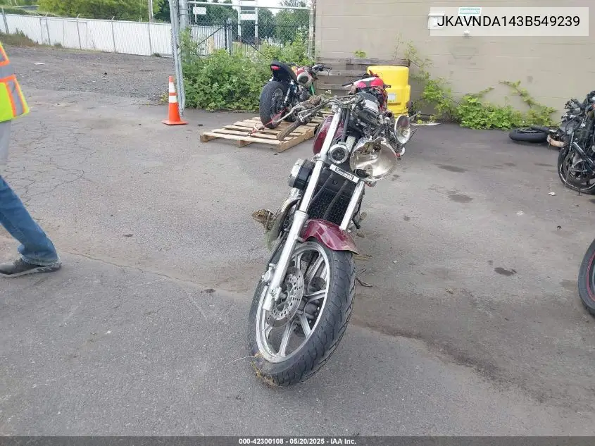 2003 Kawasaki Vn750 VIN: JKAVNDA143B549239 Lot: 42300108
