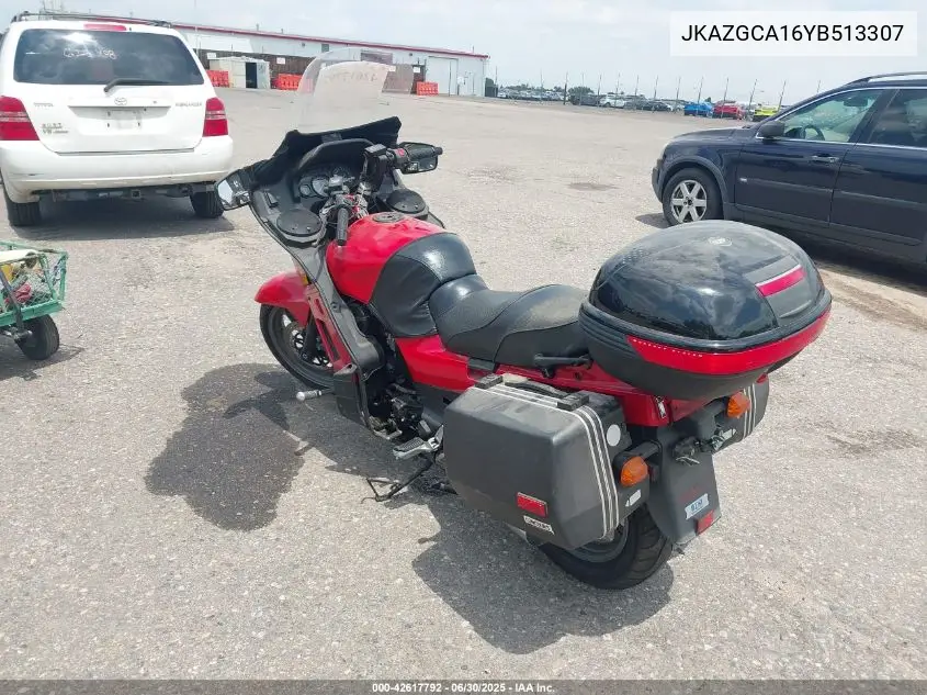 2000 Kawasaki Zg1000 VIN: JKAZGCA16YB513307 Lot: 42617792