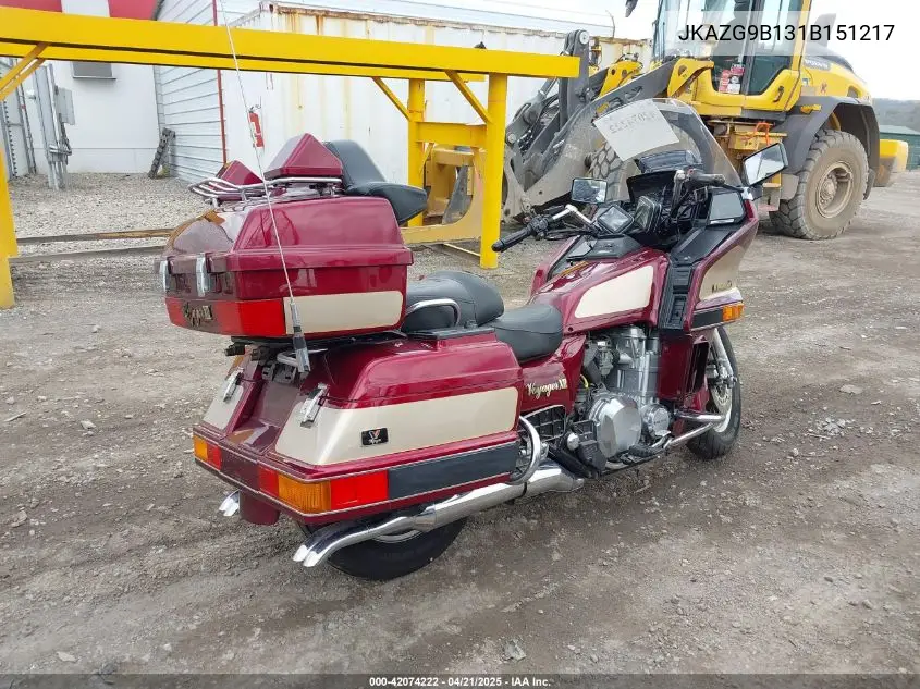 2001 Kawasaki Zg1200 B VIN: JKAZG9B131B151217 Lot: 42074222