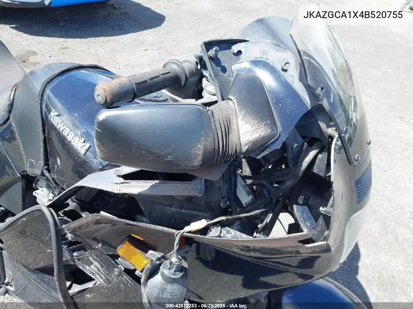 2004 Kawasaki Zg1000 VIN: JKAZGCA1X4B520755 Lot: 42572253