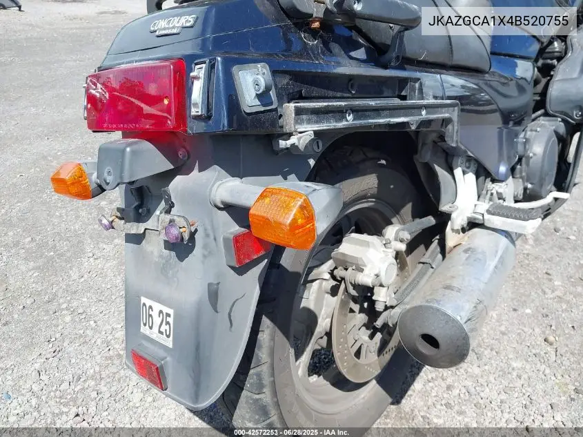 2004 Kawasaki Zg1000 VIN: JKAZGCA1X4B520755 Lot: 42572253