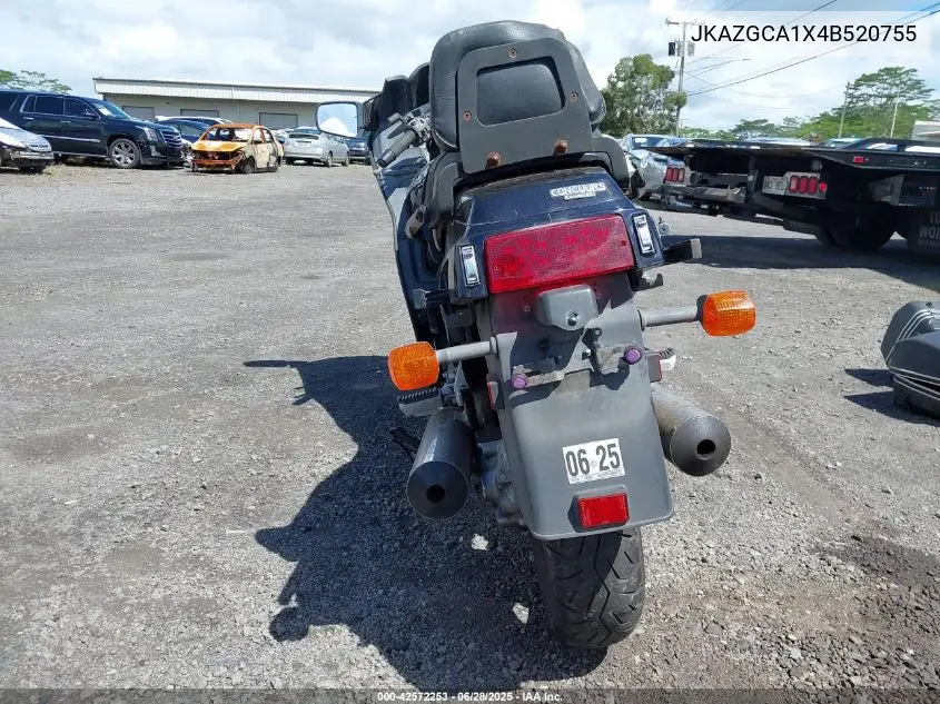 2004 Kawasaki Zg1000 VIN: JKAZGCA1X4B520755 Lot: 42572253