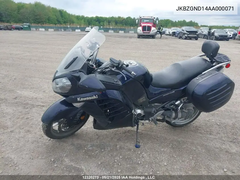 2010 Kawasaki Zg1400 D VIN: JKBZGND14AA000071 Lot: 12320273