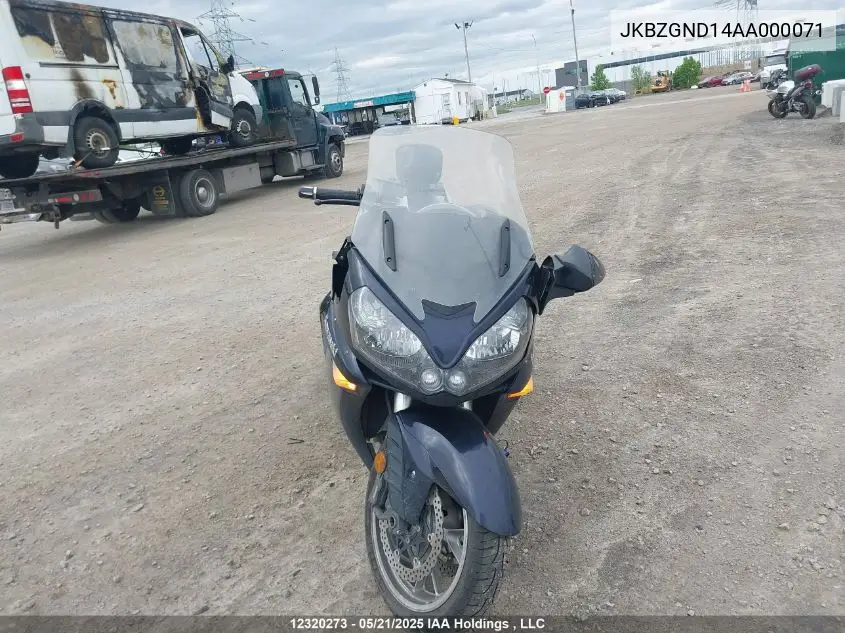 2010 Kawasaki Zg1400 D VIN: JKBZGND14AA000071 Lot: 12320273
