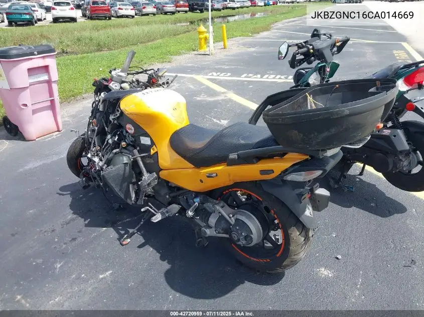 2012 Kawasaki Zg1400 C VIN: JKBZGNC16CA014669 Lot: 42720959