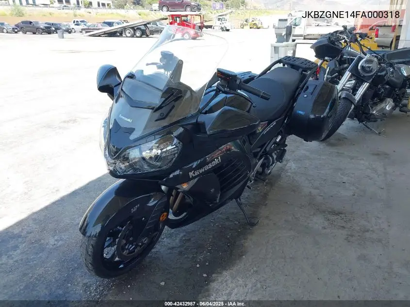 2015 Kawasaki Zg1400 E VIN: JKBZGNE14FA000318 Lot: 42432987