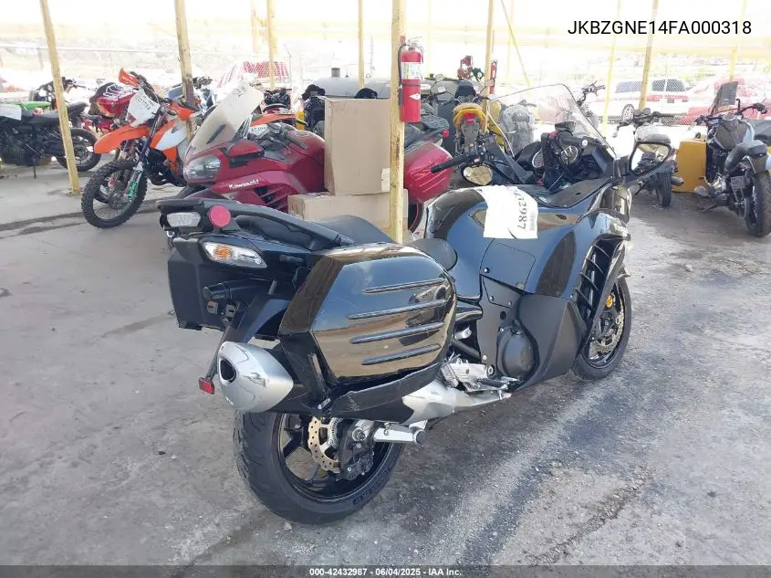 2015 Kawasaki Zg1400 E VIN: JKBZGNE14FA000318 Lot: 42432987