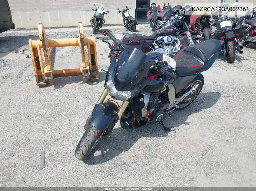 2003 Kawasaki Zr1000 A1 VIN: JKAZRCA193A002361 Lot: 42417752