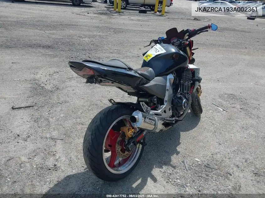 2003 Kawasaki Zr1000 A1 VIN: JKAZRCA193A002361 Lot: 42417752