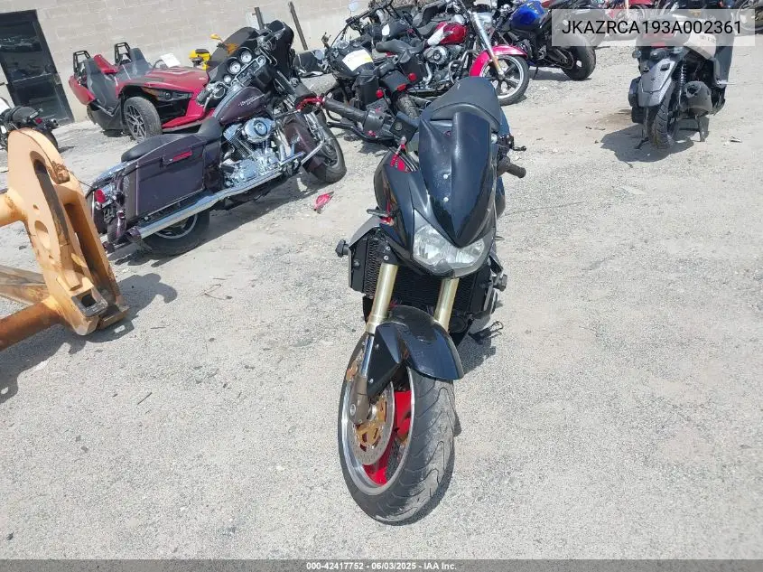 2003 Kawasaki Zr1000 A1 VIN: JKAZRCA193A002361 Lot: 42417752