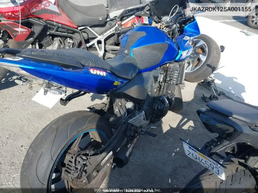 2005 Kawasaki Zr750 K1 VIN: JKAZRDK125A001155 Lot: 41969111