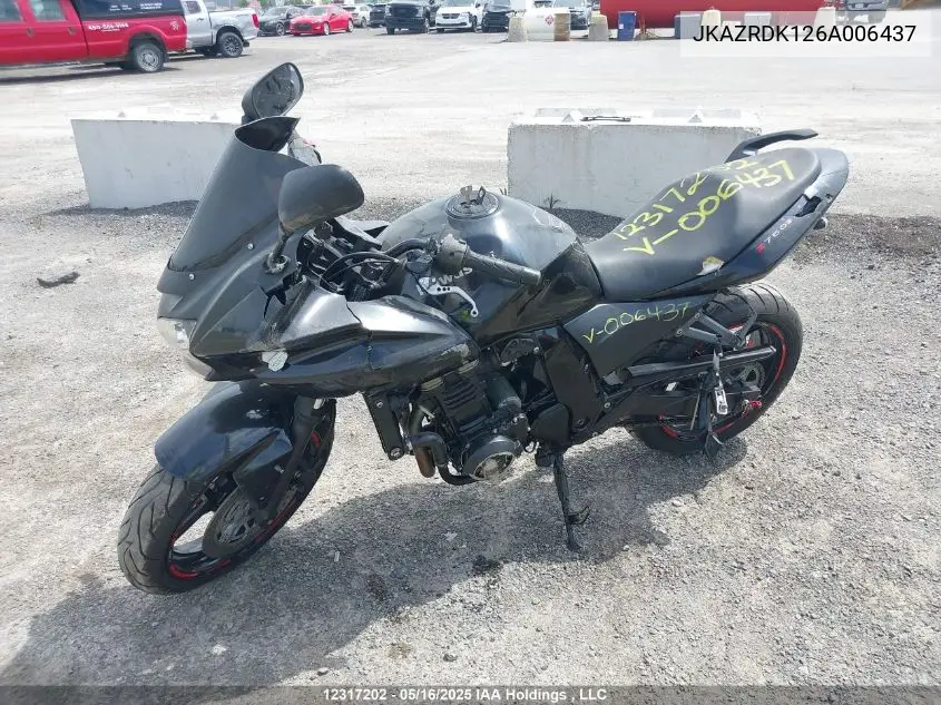 2006 Kawasaki Zr750 K6F VIN: JKAZRDK126A006437 Lot: 12317202