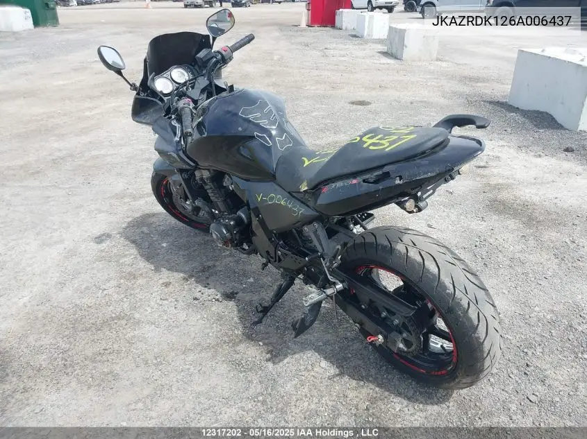2006 Kawasaki Zr750 K6F VIN: JKAZRDK126A006437 Lot: 12317202