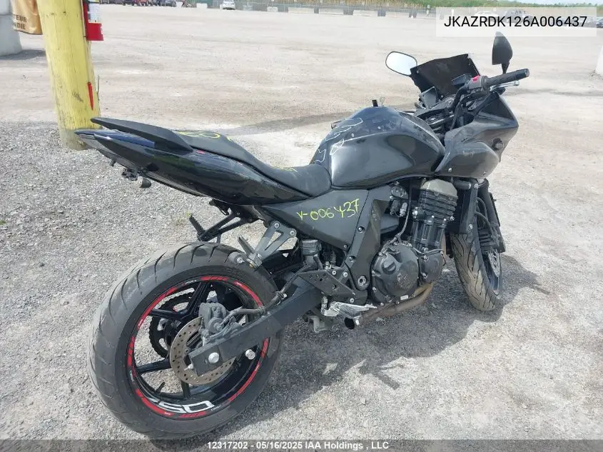 2006 Kawasaki Zr750 K6F VIN: JKAZRDK126A006437 Lot: 12317202