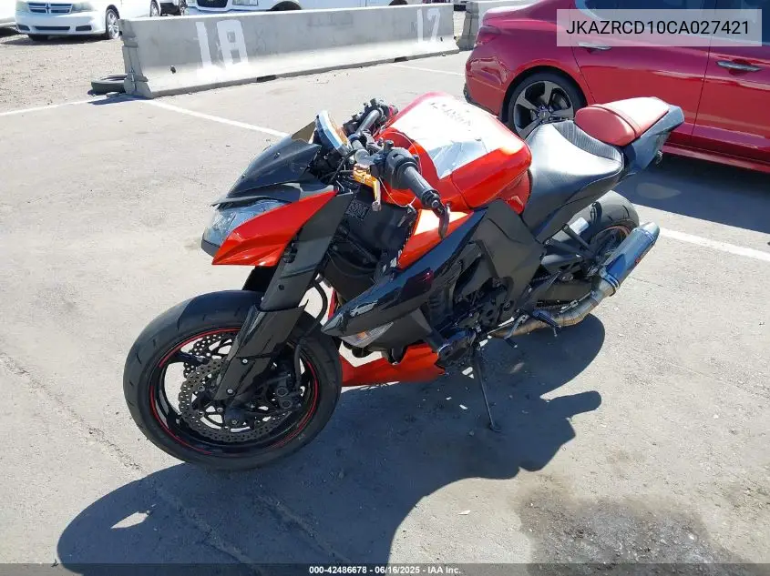 2012 Kawasaki Zr1000 D VIN: JKAZRCD10CA027421 Lot: 42486678