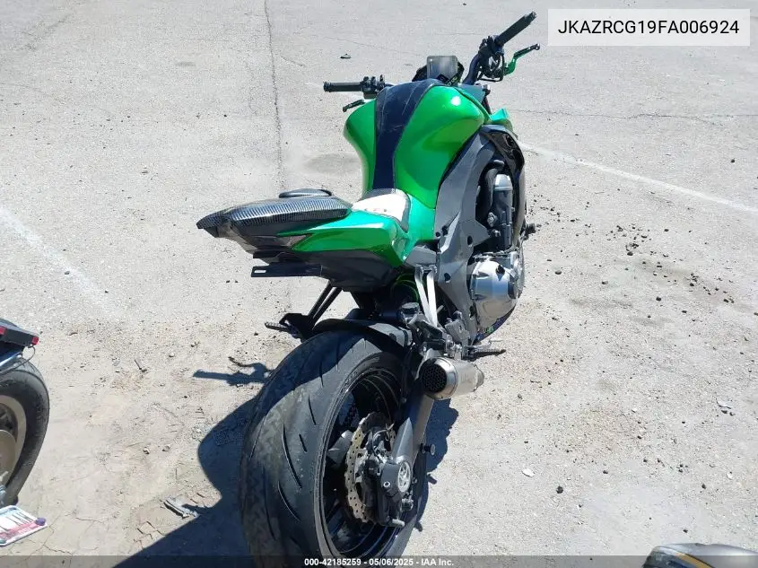 2015 Kawasaki Zr1000 G VIN: JKAZRCG19FA006924 Lot: 42185259
