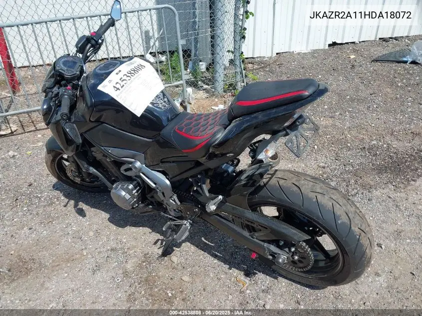 2017 Kawasaki Zr900 VIN: JKAZR2A11HDA18072 Lot: 42538808