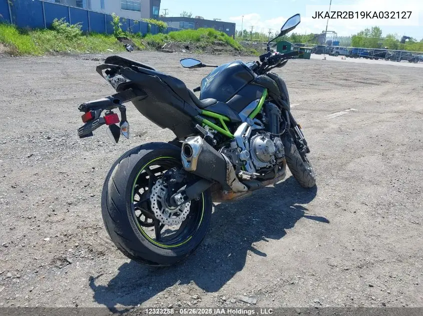 2019 Kawasaki Zr900 VIN: JKAZR2B19KA032127 Lot: 12323258