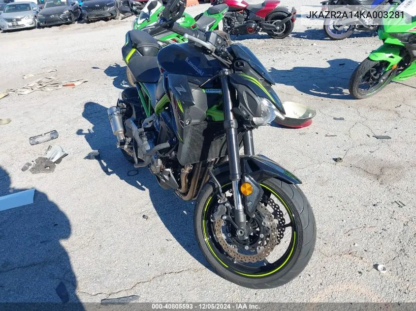 2019 Kawasaki Zr900 VIN: JKAZR2A14KA003281 Lot: 40805593