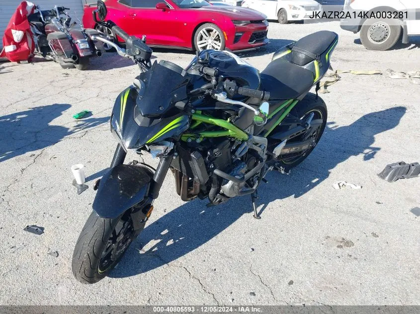 2019 Kawasaki Zr900 VIN: JKAZR2A14KA003281 Lot: 40805593