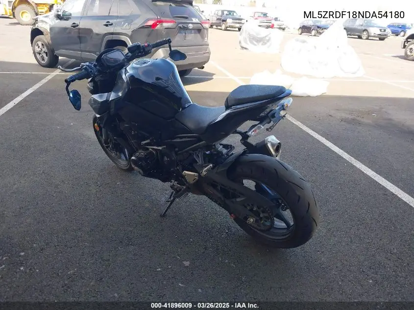 2022 Kawasaki Zr900 F VIN: ML5ZRDF18NDA54180 Lot: 41896009
