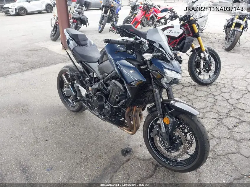 2022 Kawasaki Zr900 VIN: JKAZR2F11NA037143 Lot: 42047141