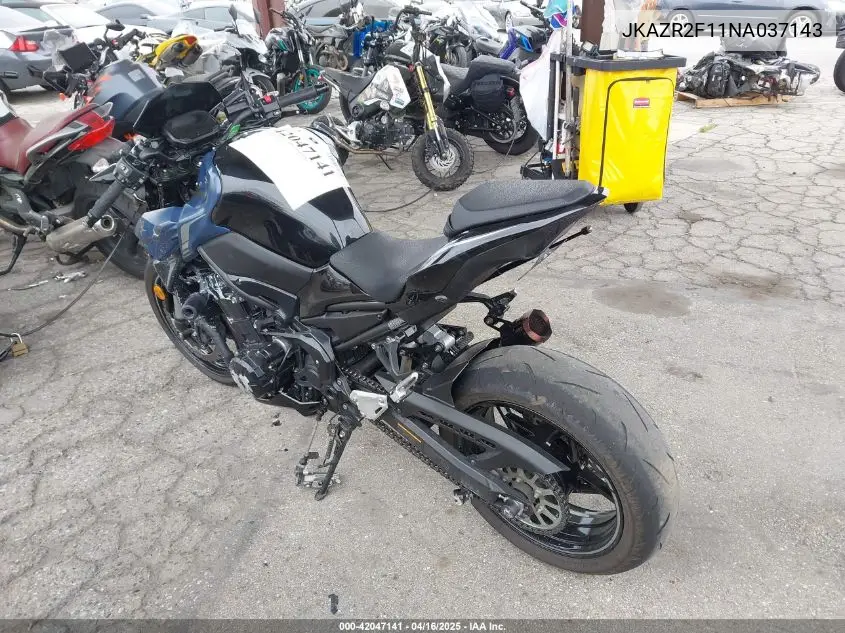 2022 Kawasaki Zr900 VIN: JKAZR2F11NA037143 Lot: 42047141
