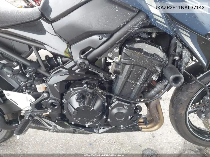 2022 Kawasaki Zr900 VIN: JKAZR2F11NA037143 Lot: 42047141