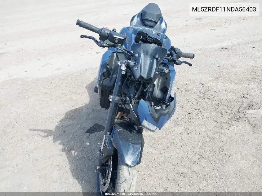 2022 Kawasaki Zr900 F VIN: ML5ZRDF11NDA56403 Lot: 42071800