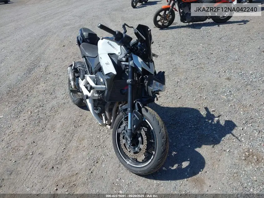 2022 Kawasaki Zr900 VIN: JKAZR2F12NA042240 Lot: 42279281