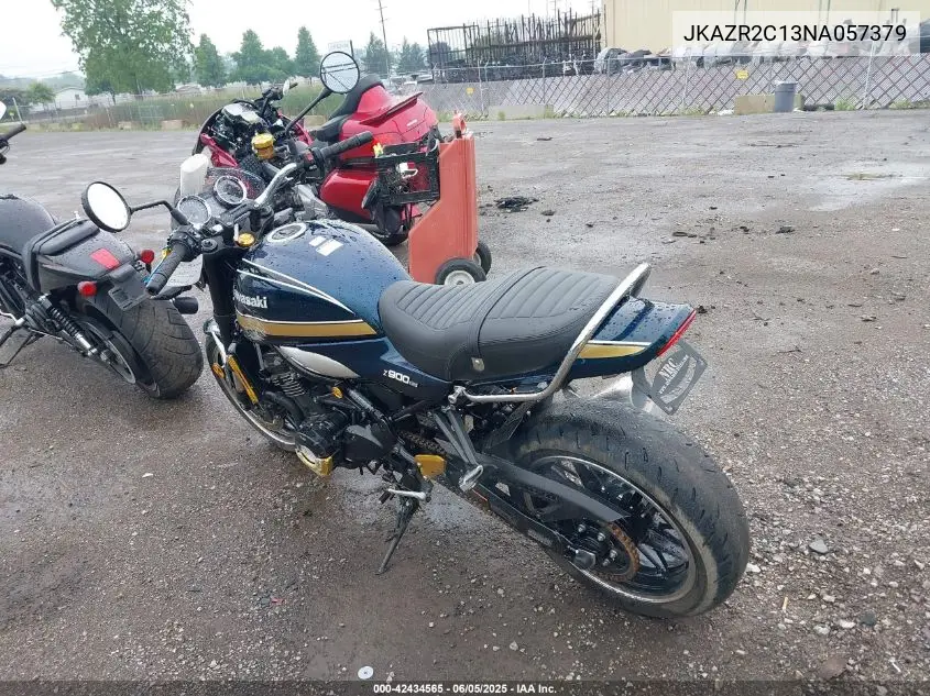 2022 Kawasaki Zr900 R VIN: JKAZR2C13NA057379 Lot: 42434565
