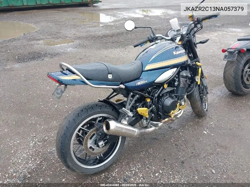2022 Kawasaki Zr900 R VIN: JKAZR2C13NA057379 Lot: 42434565