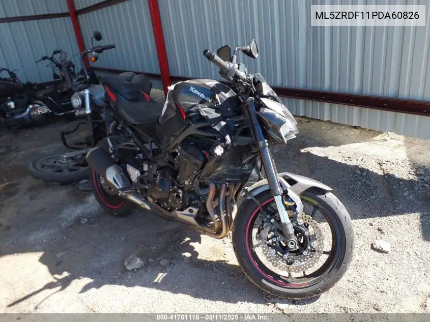 2023 Kawasaki Zr900 F VIN: ML5ZRDF11PDA60826 Lot: 41761118