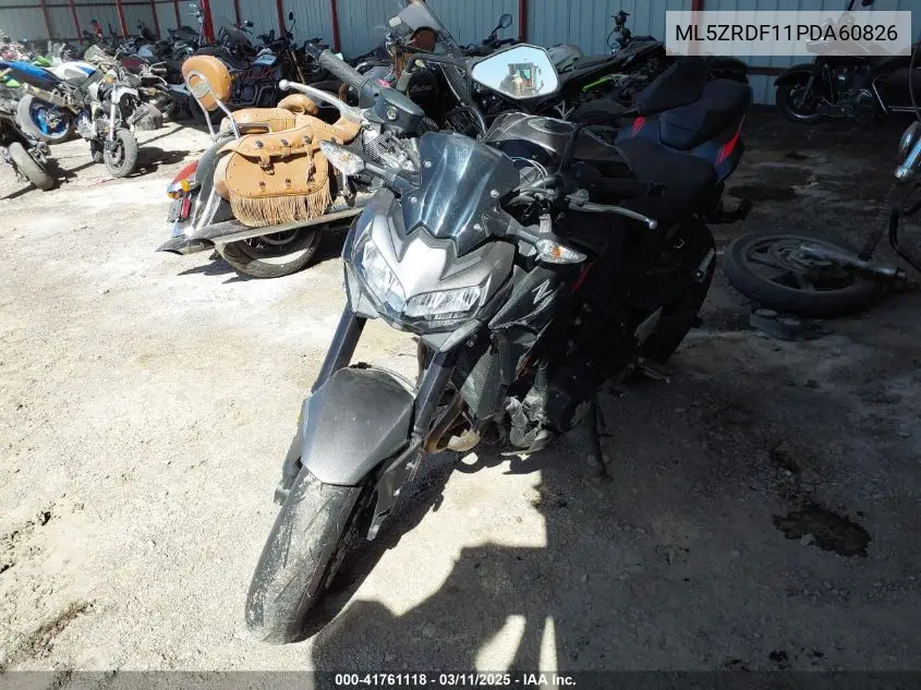2023 Kawasaki Zr900 F VIN: ML5ZRDF11PDA60826 Lot: 41761118