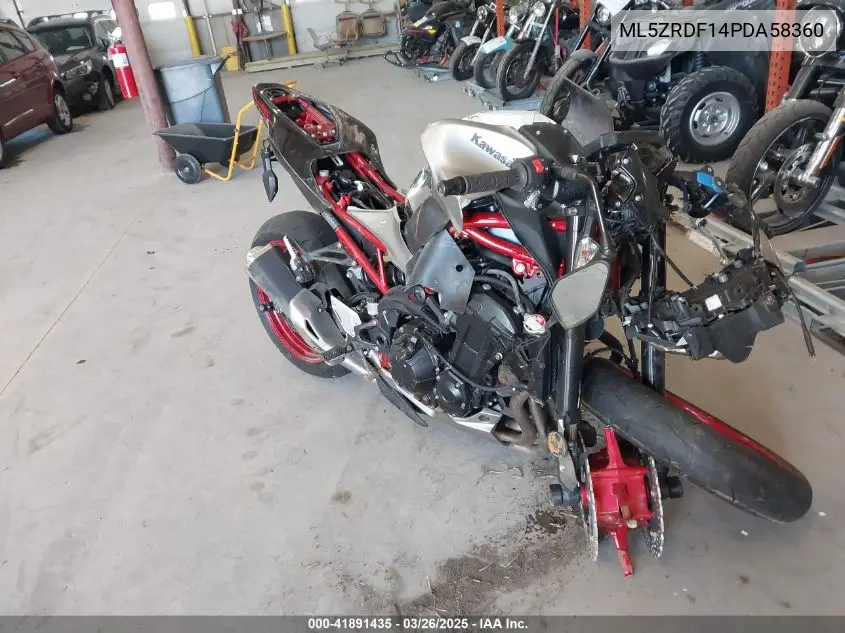 2023 Kawasaki Zr900 F VIN: ML5ZRDF14PDA58360 Lot: 41891435